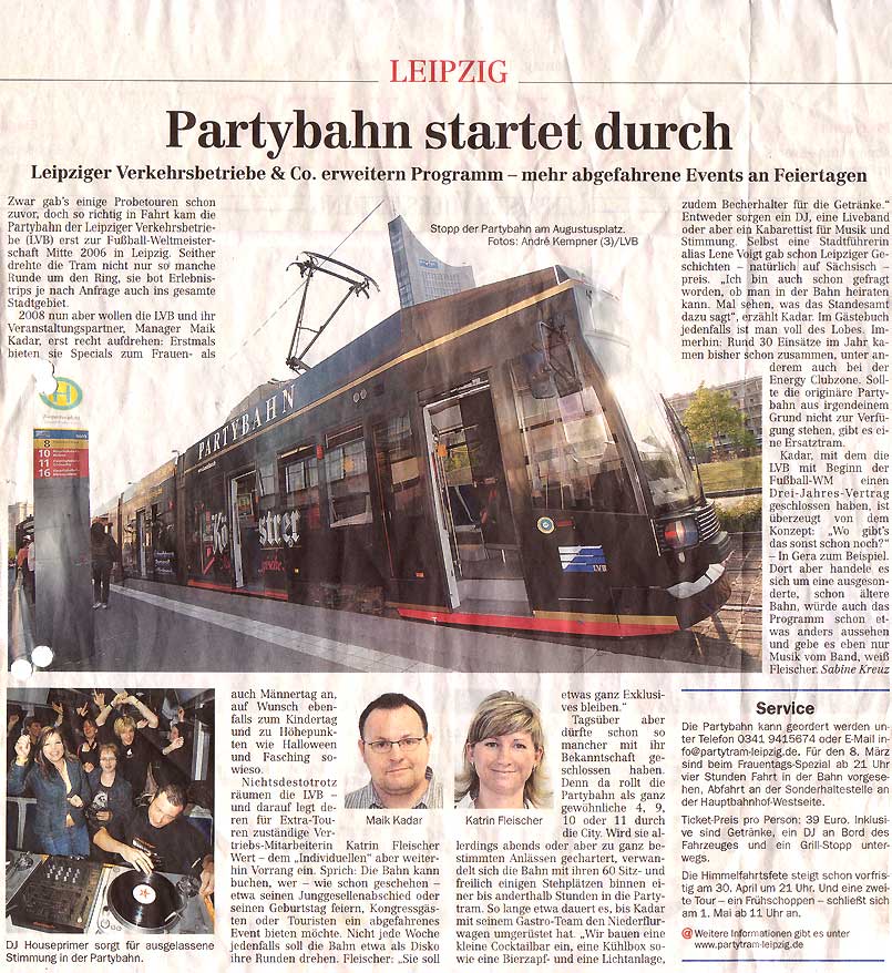 Partytram Presse - LVZ